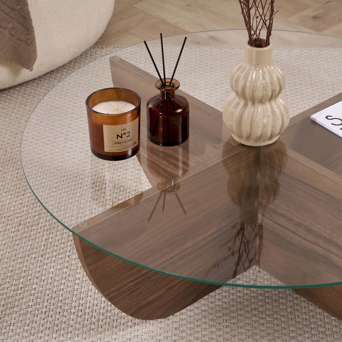 Hanah Home Liya - Venezia Walnut Mesa de Café